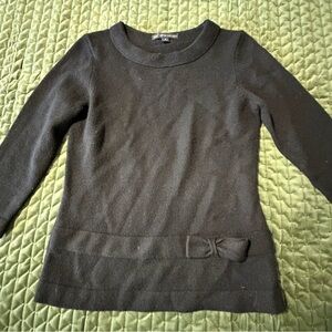 346 Brooks Brothers Lambswool Black Sweater Bow Long‎ Sleeve Size Medium